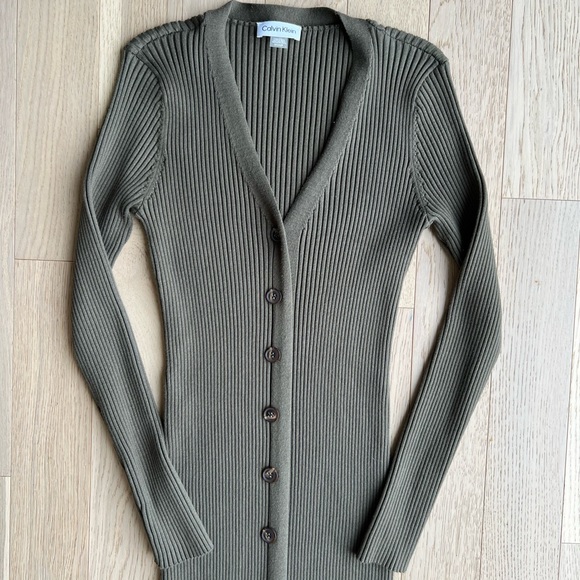 Calvin Klein Ribbed Green Dress - Picture 4 of 9